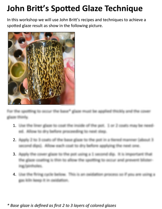 John’s Spotted Glaze Technique | Cone 5 Electric